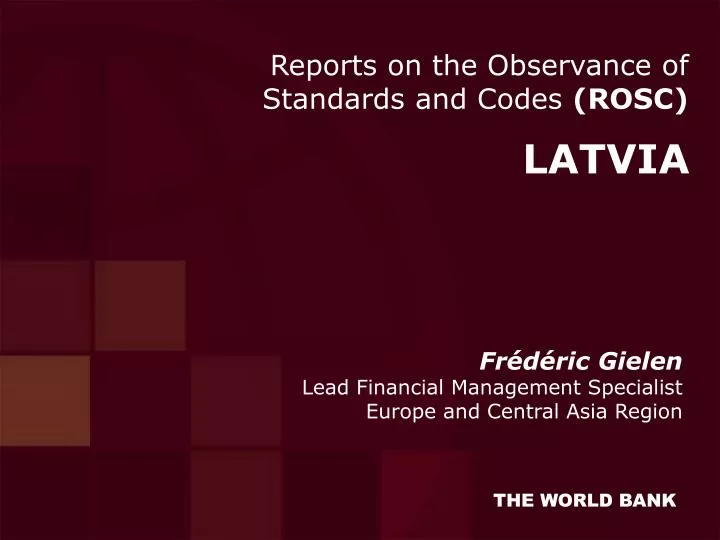 reports on the observance of standards and codes rosc