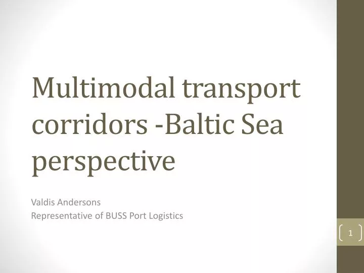 multimodal transport corridors baltic sea perspective