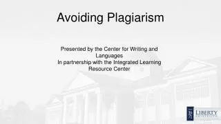 Avoiding Plagiarism