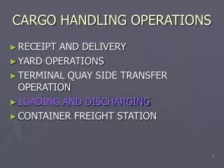 CARGO HANDLING OPERATIONS