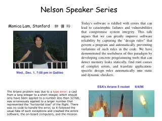 Nelson Speaker Series