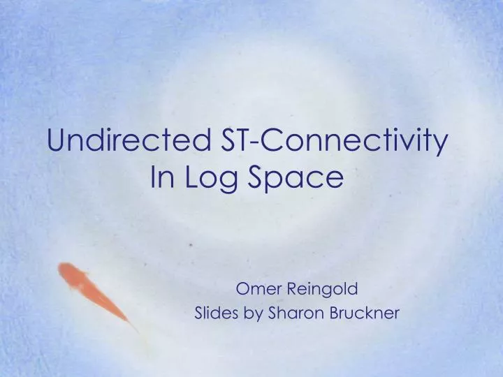 undirected st connectivity in log space