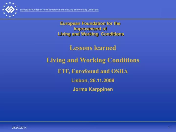 european foundation for the improvement of living and working conditions