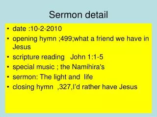 Sermon detail