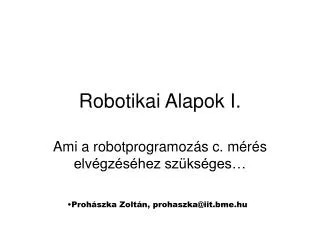 robotikai alapok i