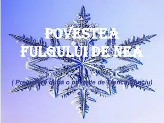 povestea fulgului de nea prelucrare dup o poveste de trenca banciu