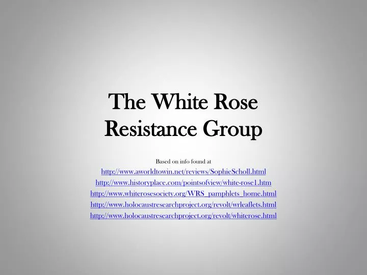 the white rose resistance group