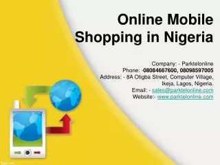Online Mobile shopping in Nigiria - Parktelonline.com