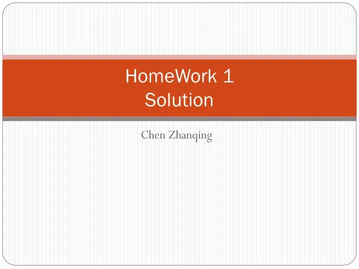 homework 1 solution