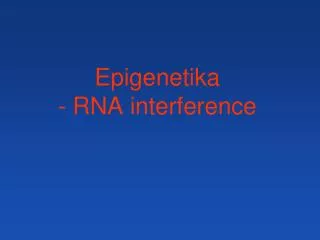 epigenetika rna interference