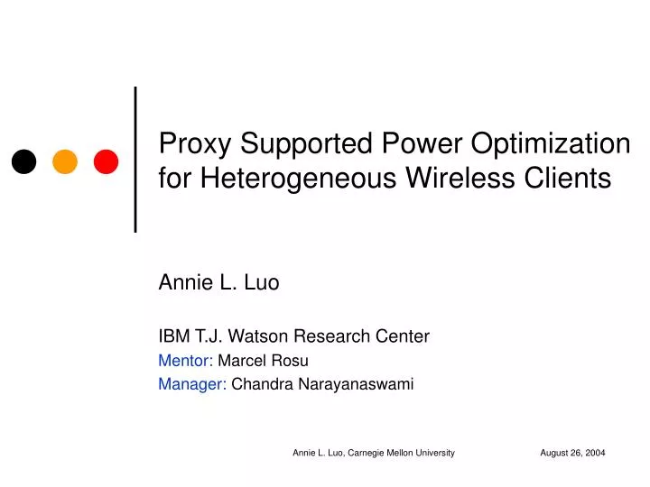 proxy supported power optimization for heterogeneous wireless clients