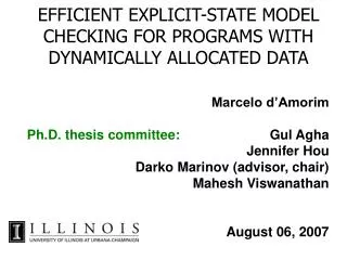 EFFICIENT EXPLICIT-STATE MODEL CHECKING FOR PROGRAMS WITH DYNAMICALLY ALLOCATED DATA