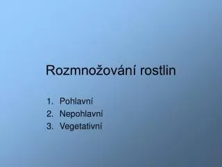 rozmno ov n rostlin