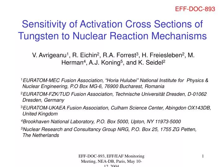 sensitivity of activation cross sections of tungsten to nuclear reaction mechanisms