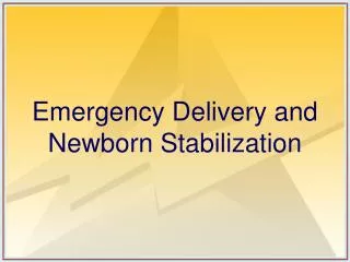 Emergency Delivery and Newborn Stabilization