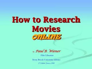 How to Research Movies ONLINE