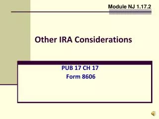 Other IRA Considerations