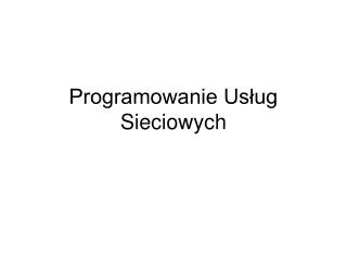 programowanie us ug sieciowych