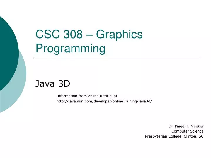 csc 308 graphics programming