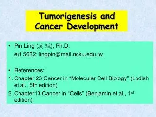 Tumorigenesis and Cancer Development