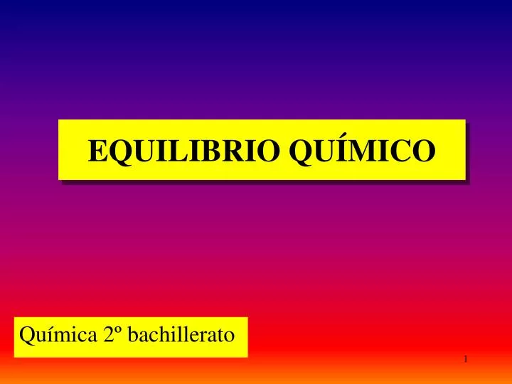 equilibrio qu mico