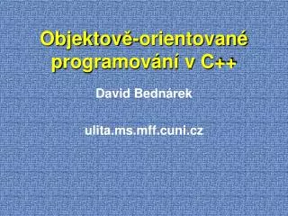 objektov orientovan p rogramov n v c