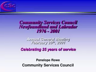 Penelope Rowe Community Services Council