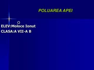 poluarea apei