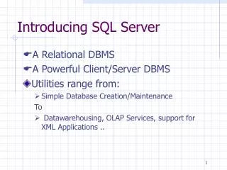 Introducing SQL Server