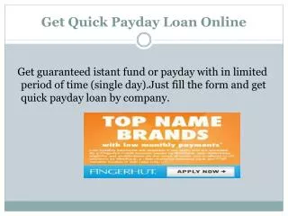 Get Quick Payday Loan Online