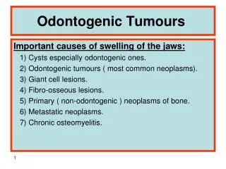 Odontogenic Tumours