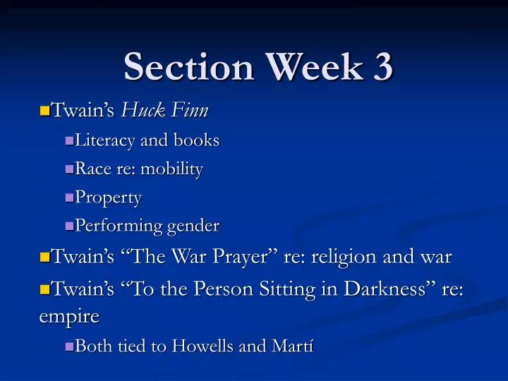 section week 3