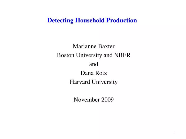 detecting household production