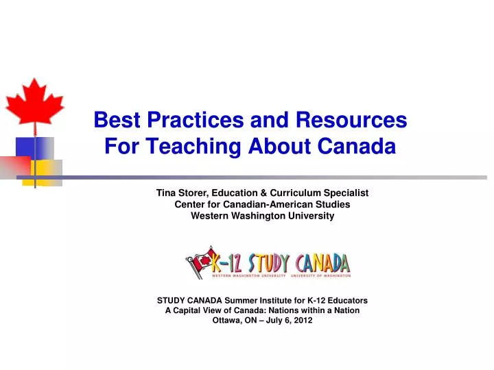 best practices and resources for teaching about canada
