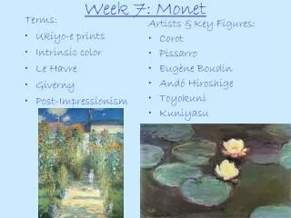 Week 7: Monet