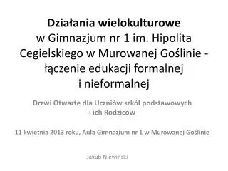 Drzwi Otwarte dla Uczniów szkół podstawowych i ich Rodziców