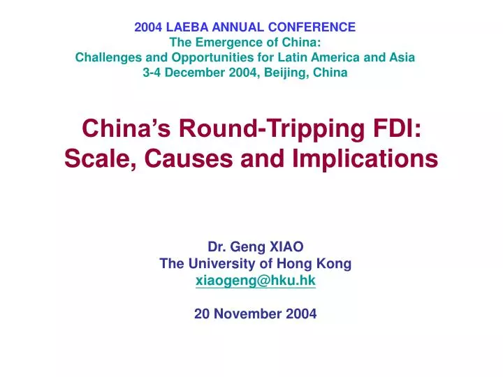 china s round tripping fdi scale causes and implications