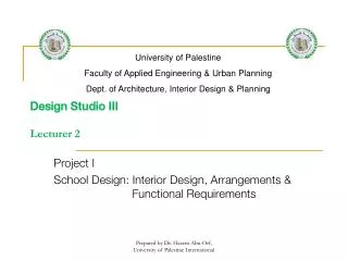 Design Studio III Lecturer 2