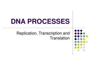 DNA PROCESSES