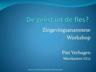 de geest uit de fles