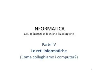 informatica cdl in scienze e tecniche psicologiche