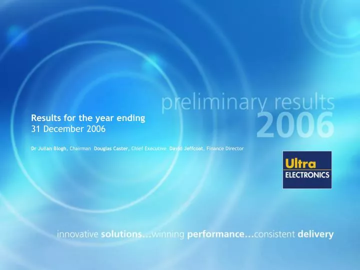 results for the year ending 31 december 2006