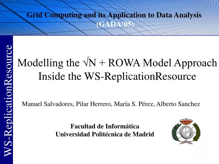 modelling the n rowa model approach inside the ws replicationresource