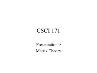 CSCI 171