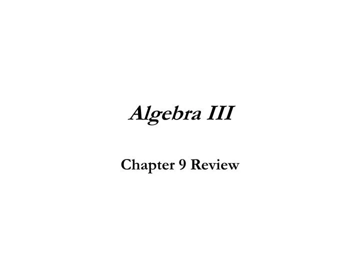 algebra iii
