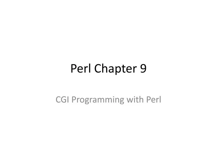 perl chapter 9