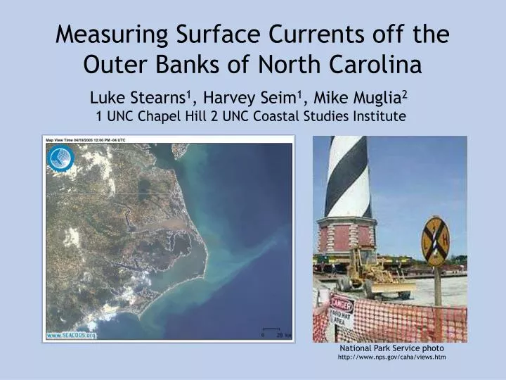 measuring surface currents off the outer banks of north carolina