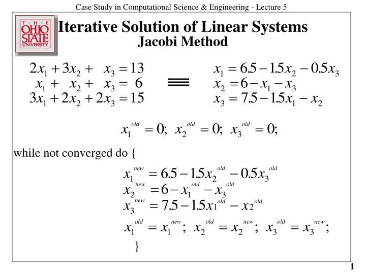 iterative solution of linear systems jacobi method