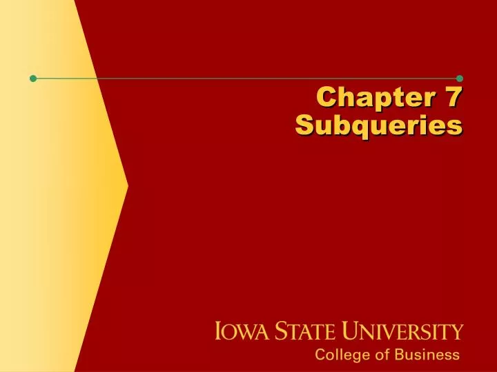 chapter 7 subqueries