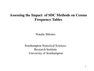 Assessing the Impact of SDC Methods on Census Frequency Tables